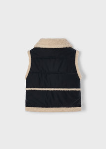 Mayoral Black Sherpa Vest: Size 3 to 9 Years