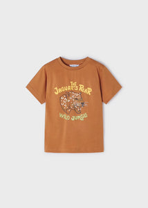 Mayoral “Jaguars Roar” Short Sleeved Tee in Pimento: Size 3 to 9 Years