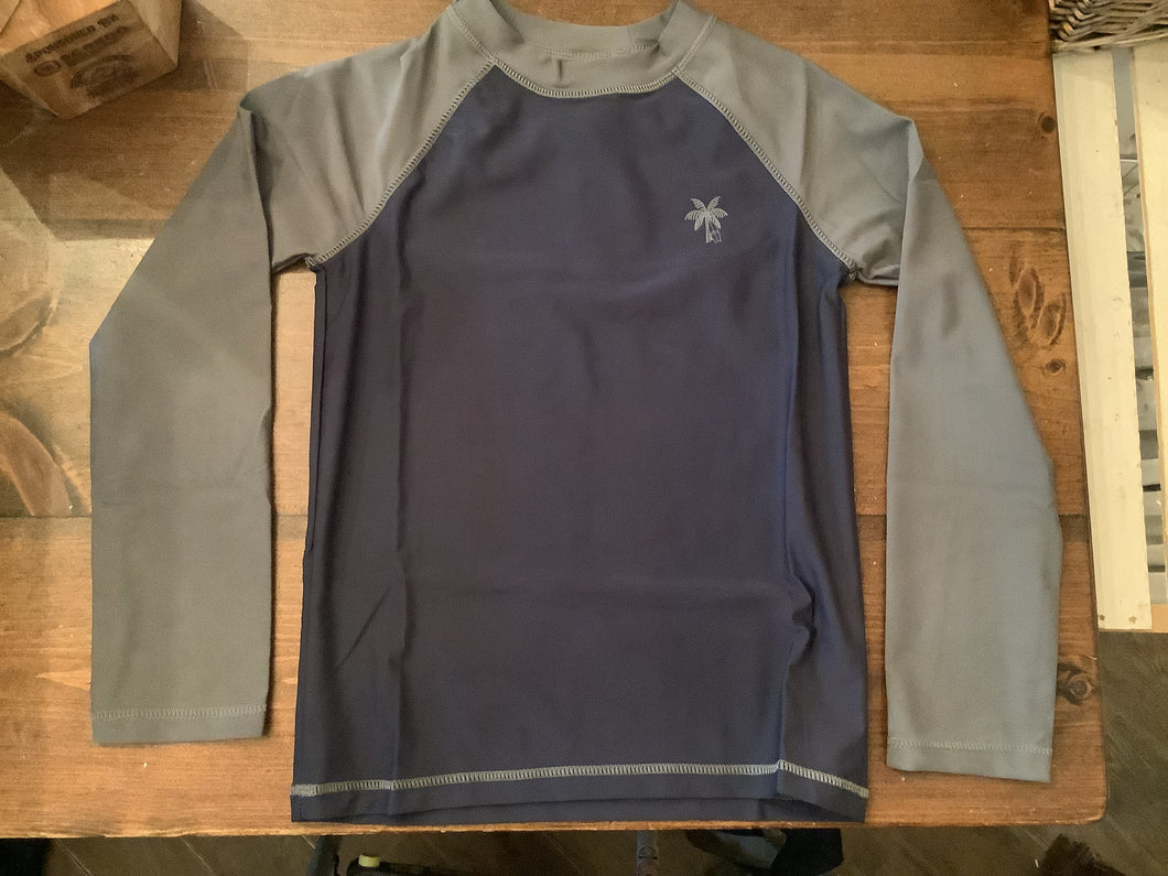 North Coast Boys Mood Indigo & Grey Rashguard Top: Size 8 to 16