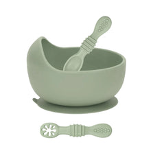 Load image into Gallery viewer, Suction Bowl and Training Spoons in Sage
