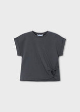 Load image into Gallery viewer, Mayoral Girls Heart Cut Out T-Shirt in Charcoal: Size 2 to 8
