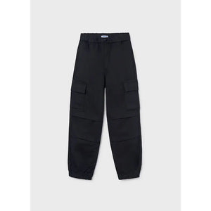 Mayoral Unisex Cargo Pants in Black: Size 8 to 18