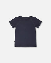 Load image into Gallery viewer, Deux Par Deux Dino Print Short Sleeved Rashguard: Size 2/3 to 9/10 Years

