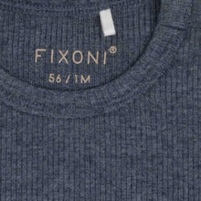 Load image into Gallery viewer, Fixoni Ribbed Modal Cotton Long Sleeve Onesie in Navy: Size 0M to 12M
