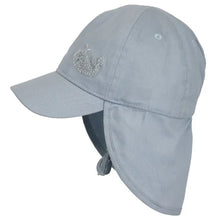 Load image into Gallery viewer, Calikids Baby Ball Cap with Neck Flap in Cloud Blue: Size 3M to 3 Years
