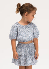 Load image into Gallery viewer, Mayoral Light Blue Floral Print Skirt: Size 2 to 9 Years
