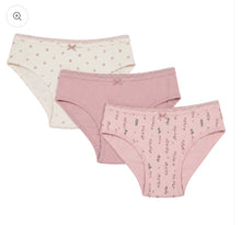 Load image into Gallery viewer, Nano Girls 3 Pack Underwear Rose Flowers Print: Size 2/3 to 10/12
