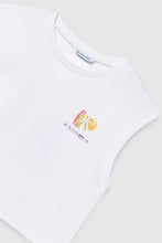Load image into Gallery viewer, Mayoral Girls Sleeveless White Tee with Summer Graphic on Back: Size 10 to 18 Years
