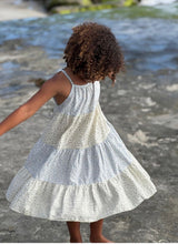 Load image into Gallery viewer, Vignette “Kit” Tiered Swing Dress in Blue Floral Print: Size 2 to 12 Years
