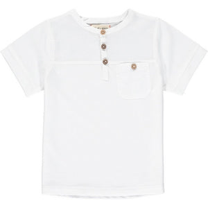 Me & Henry “Boardwalk” Short Sleeve Polo Shirt in White: Size 4 to 14 Years