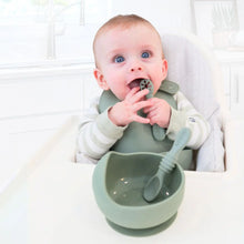Load image into Gallery viewer, Suction Bowl and Training Spoons in Sage
