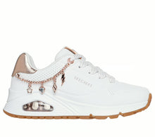 Load image into Gallery viewer, Skechers “She’s Charming” Sneakers in White/Rose Gold: Size 10 to 4
