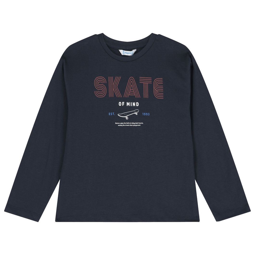 Mayoral Boys Long Sleeved “Find The Wolf” Lenticular Graphic Tee on Navy : Size 2 to 9 Years
