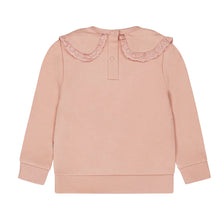 Load image into Gallery viewer, Baby Pullover Sweatshirt with Ruffled Collar in Pink: Size 12M to 24M
