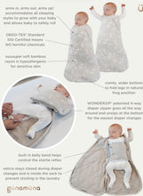 Load image into Gallery viewer, GunaMuna Sleep Sack Swaddle in “Tutu Geese” Print TOG 1.0 : Size NB  to 18/24M
