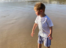 Load image into Gallery viewer, Me &amp; Henry “Boardwalk” Short Sleeve Polo Shirt in White: Size 4 to 14 Years
