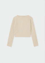 Load image into Gallery viewer, Mayoral Girls Ribbed Knit Long Sleeved Top in Cream: Sizes 8 to 18
