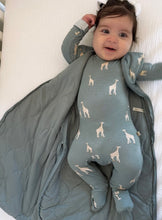 Load image into Gallery viewer, Gunamuna “Giraffe” Convertible Bamboo Footie: Size 0/3M to 18/24M
