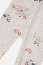 Load image into Gallery viewer, Deux Par Deux Airplane and Cars Print Footed Sleeper: Size 9M to 18M
