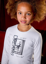 Load image into Gallery viewer, Mayoral Long Sleeved Ballerina Printed Cotton Shirt in White: Sizes 8-18
