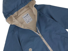 Load image into Gallery viewer, Calikids Lined 100% Waterproof Hooded Rain Jacket in Blue: Size 2 to 6 Years
