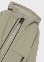 Load image into Gallery viewer, Mayoral Water Proof Hooded Rain Jacket in Dark Sand: Size 8 to 18Years
