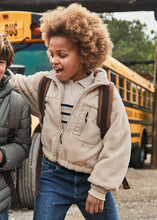 Load image into Gallery viewer, Mayoral Reversible Cropped Sherpa Jacket In Cream:  Size 8 to 18 Years
