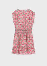 Load image into Gallery viewer, Mayoral Short Sleeve Dress with Palm Print on Pink: Size 10 to 18 Years
