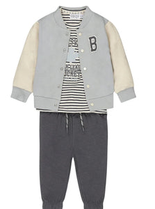 Boys Striped Long Sleeve Hockey Shirt: Size 6M - 24M