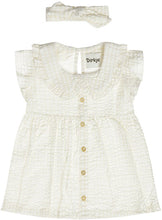 Load image into Gallery viewer, Cream and White Checkered Print Dress: Size 12M to 4 Years
