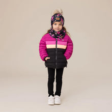 Load image into Gallery viewer, Nano Girls Hooded Puffer in Pink Stripes: Size 3 to 10 Years
