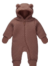 Load image into Gallery viewer, Dirjke Baby Hooded Sherpa Zip Up Suit in Dusty Rose: Size 0/3M to 12M
