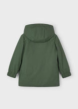 Load image into Gallery viewer, Mayoral Hooded Raincoat with Fleece Lining in Olive Green: Size 6 to 10
