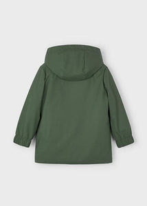 Mayoral Hooded Raincoat with Fleece Lining in Olive Green: Size 6 to 10