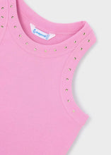 Load image into Gallery viewer, Mayoral Ribbed Tank Top in Pink with Crystals Detail: Size 3 to 7 Years

