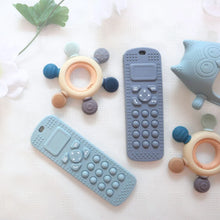 Load image into Gallery viewer, Sensory Popper Teether Phone in Dusty Teal
