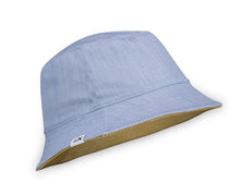 Load image into Gallery viewer, XS Unified Kids Reversible 100% Cotton Corduroy Bucket Hats in Split Pea/Denim: Size O/S Fits 2 to 8 Years
