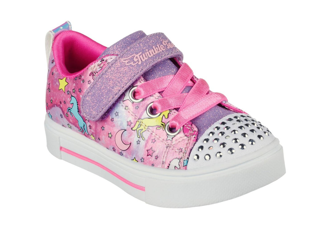 Skechers Toddler Twinkle Toes “Spark Unicorn Dreaming” Sneakers in Pink: Size 5 to 10