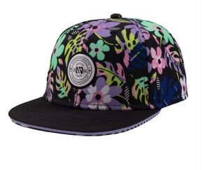 Nano Neon Tropical Floral Baseball Cap : Sizes 2/5 to 8/12 Years