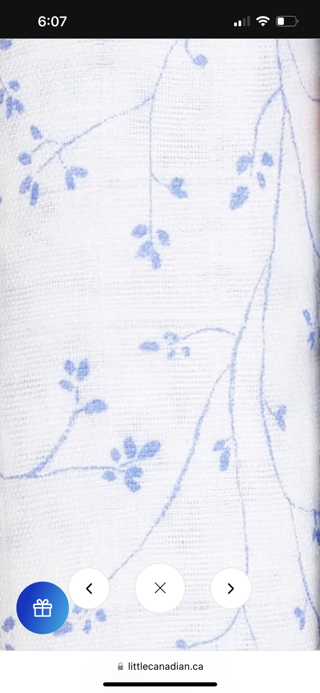 Aden + Anais Silky Soft Muslin Cotton Swaddle Blanket in Tiny Blue Flowers  Print