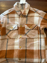 Load image into Gallery viewer, Girls Lined Shacket in Browns &amp; Creams: Sizes 7 to 14
