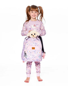 Deux Par Deux Backpack Lilac Cat Print