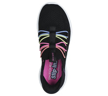 Load image into Gallery viewer, Skechers “Bungee Fun” Stretch Slip on Sneakers in Black/Multi: Size 1 to 6
