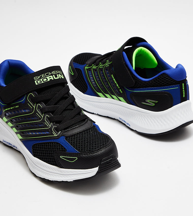 Skechers “Go Run Consistent 2.0” Blk/Blu/Lime Sneakers: Size 11 to 5