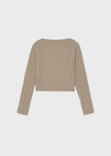 Load image into Gallery viewer, Mayoral Girls Ribbed Knit Long Sleeved Top in Beige: Sizes 8 to 18
