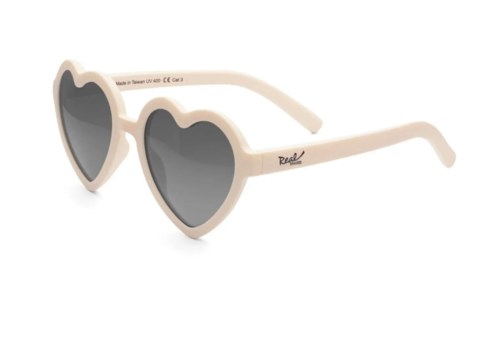 Real Shades “Heart” Sunglasses in Almond: Size Toddler 4+