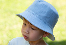 Load image into Gallery viewer, XS Unified Kids Reversible 100% Cotton Bucket Hats in Robins Egg: Size O/S Fits 2 to 8 Years
