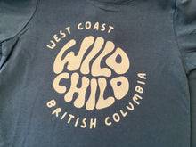 Load image into Gallery viewer, Roo &amp; Crew “Wild Child” 100% Cotton Tee in Marine Blue: Size 6M to Small

