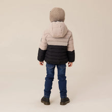 Load image into Gallery viewer, Nano Girls Hooded Puffer in Beige/Black: Size 3 to 10 Years
