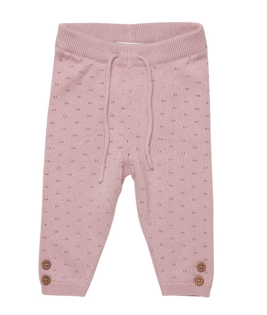Fixoni Baby Organic Cotton Knit Pants in Pink